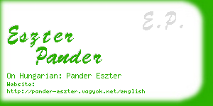 eszter pander business card